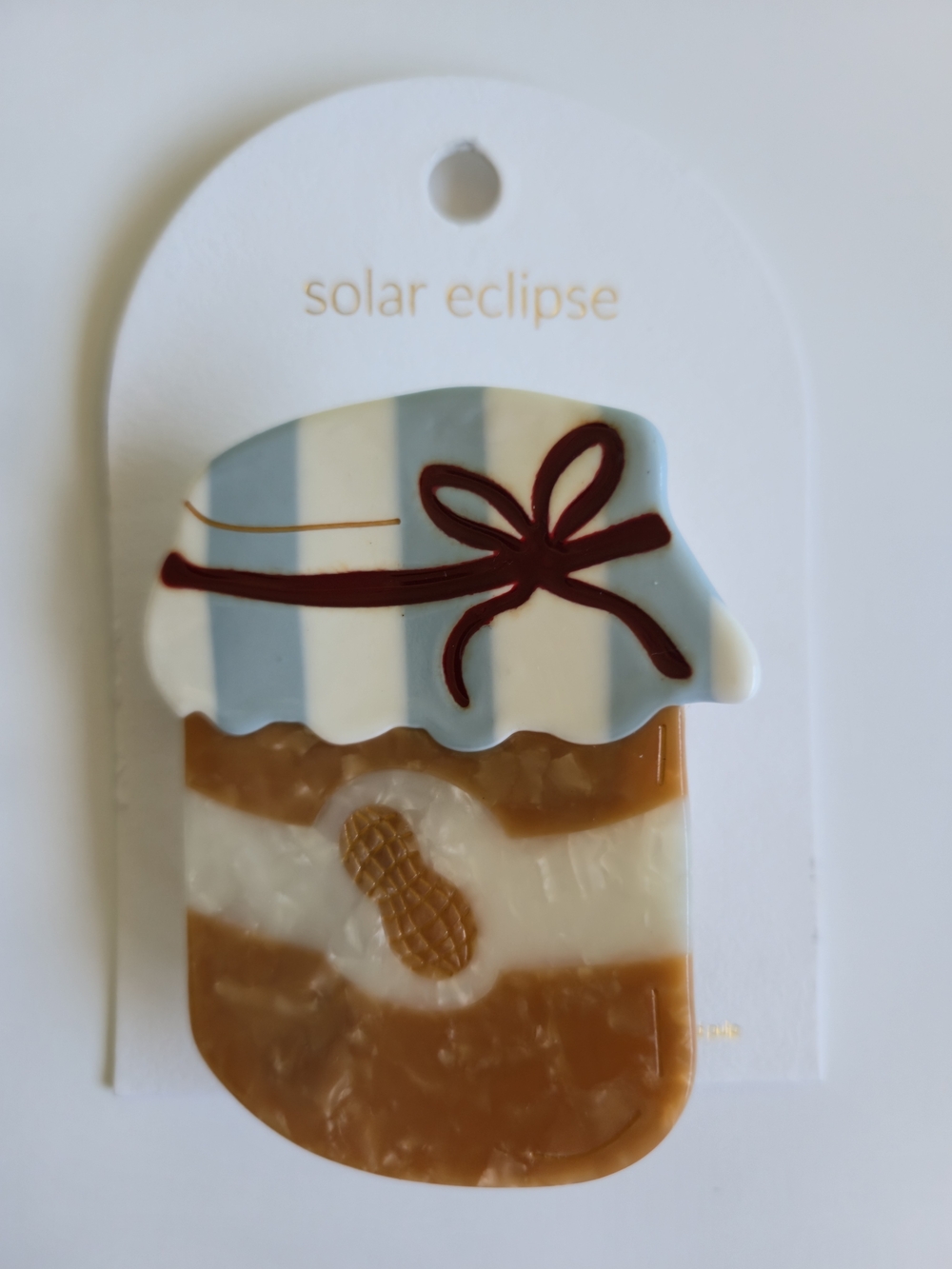 Solar Eclipse Hand painted Peanut Butter Claw Hair Clip Eco-Friendly NWT